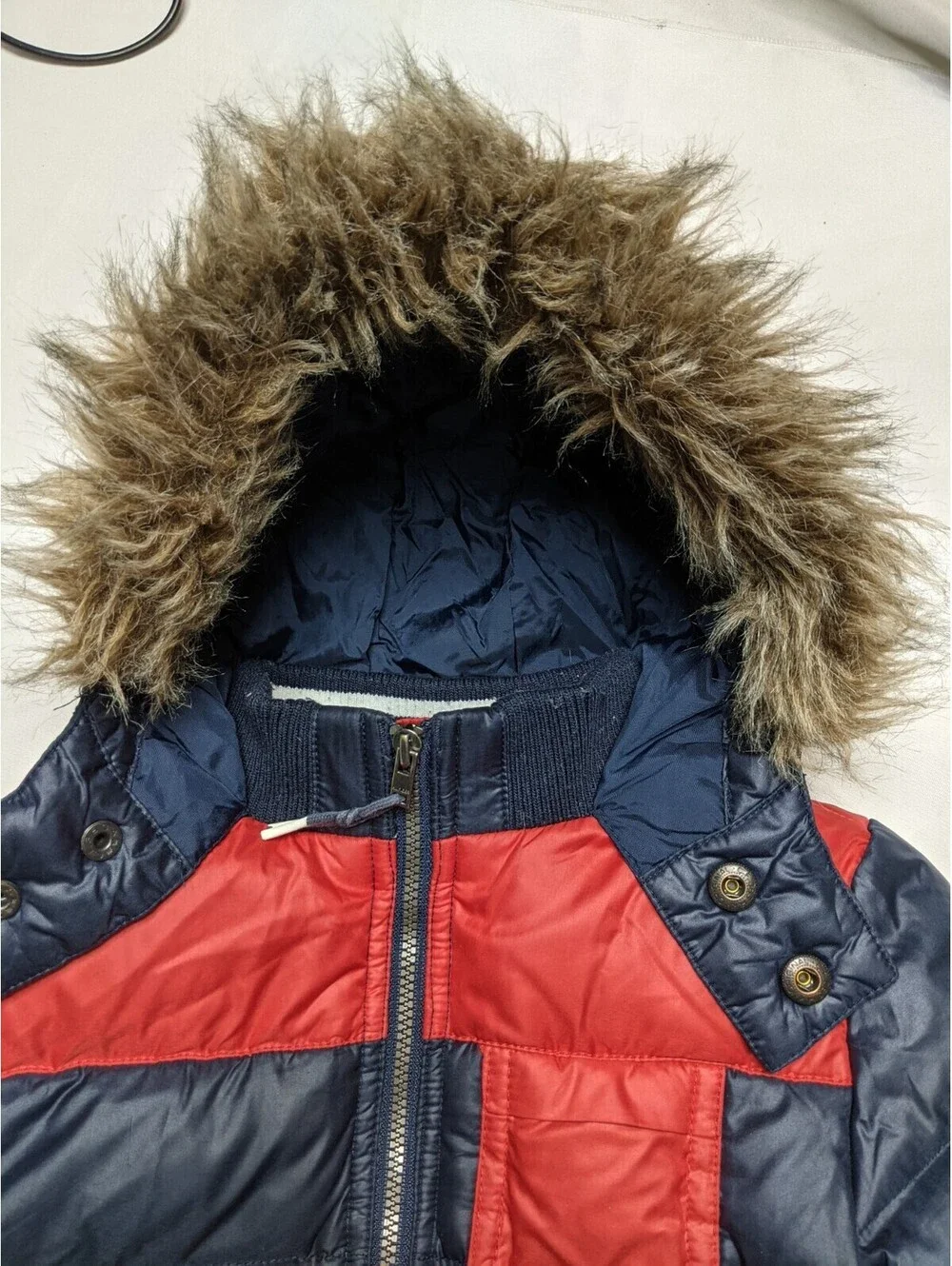 TOMMY HILFIGER KIDS BABY BOY TODDLER 18M 2T WINTER JACKET FUR HOOD DOWN PUFFER